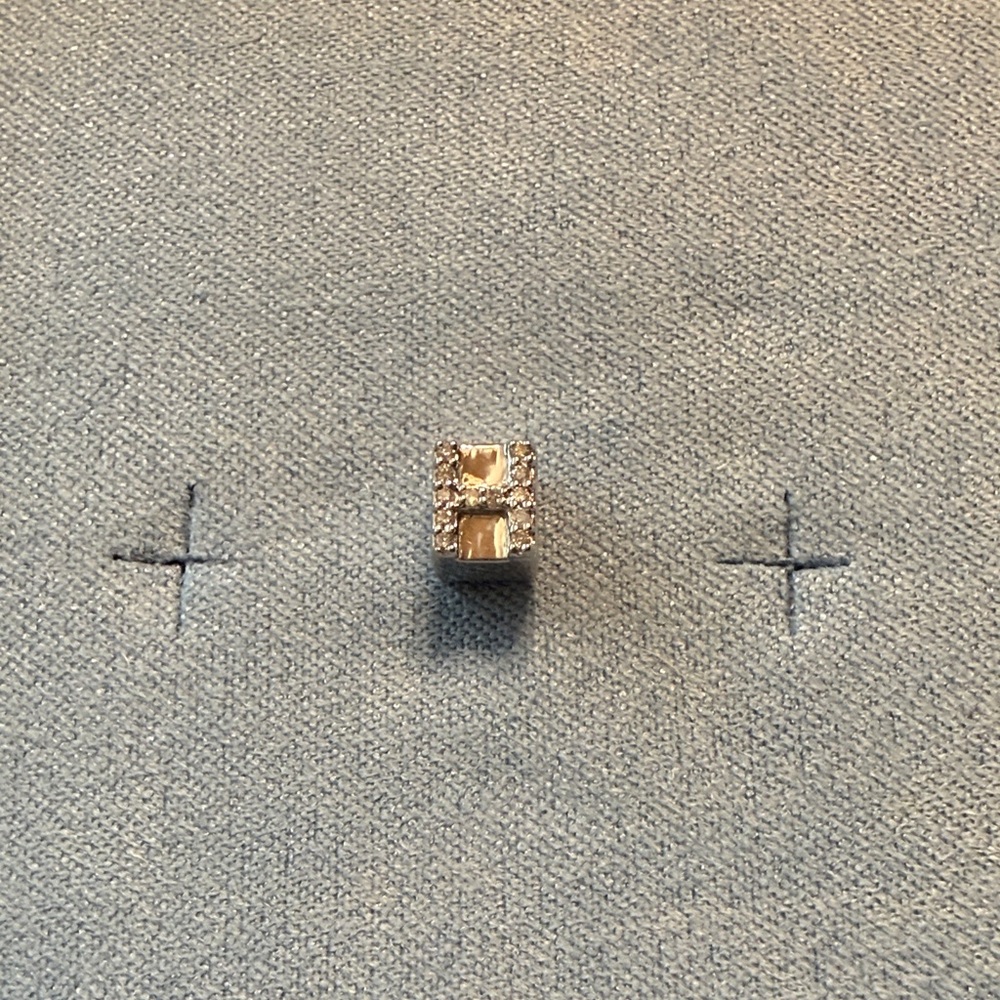 Diamond and Silver “H” Mini Bead